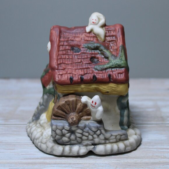 Vintage 3 Pc Set Light-up Illuminated Halloween Village Houses Ceramic 4"-4.5" H - Picture 10 of 15